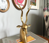 Vintage Brass Kudu Antelope Statue by Karl Springer
