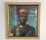 Vintage Vladimir Tretchikoff Zulu Girl Framed Wall Art