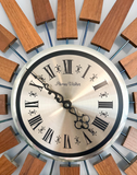 Vintage Phinney Walker Teak Wood Starburst Clock