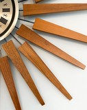 Vintage Phinney Walker Teak Wood Starburst Clock