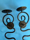 Vintage Wrought Iron Spiral Wall Candle Sconces