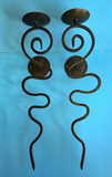 Vintage Wrought Iron Spiral Wall Candle Sconces