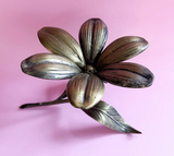 Vintage Brass Lotus Flower Ashtray