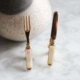 Vintage Fork Knife Mother of Pearl Cufflinks