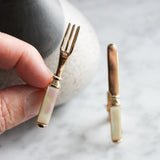 Vintage Fork Knife Mother of Pearl Cufflinks