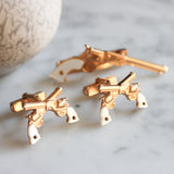 Vintage Swank Six Shooter Cufflinks Tie Clip Set