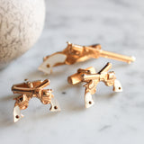 Vintage Swank Six Shooter Cufflinks Tie Clip Set