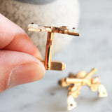 Vintage Swank Six Shooter Cufflinks Tie Clip Set