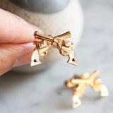 Vintage Swank Six Shooter Cufflinks Tie Clip Set
