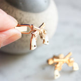 Vintage Swank Six Shooter Cufflinks Tie Clip Set