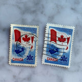 Canada Maple Leaf Postage Stamp Cufflinks