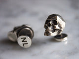 Antique Finish Sterling Silver Skull Cufflinks