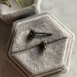 Skull Sterling Silver Antique Finish Earrings