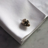 Antique Finish Sterling Silver Skull Cufflinks