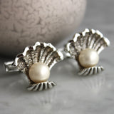 Vintage Judy Lee Sea Shell Pearl Cufflinks