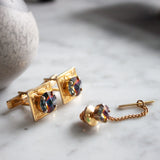 Vintage Watermelon Rivoli Cufflink Set