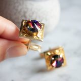 Vintage Watermelon Rivoli Cufflink Set