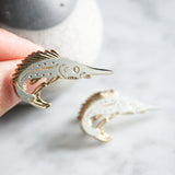 Vintage Swordfish Cufflinks Tie Pin Set