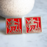Vintage Swank Red Devil Cufflinks