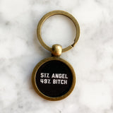 51 Percent Angel 49 Percent Bitch Keychain