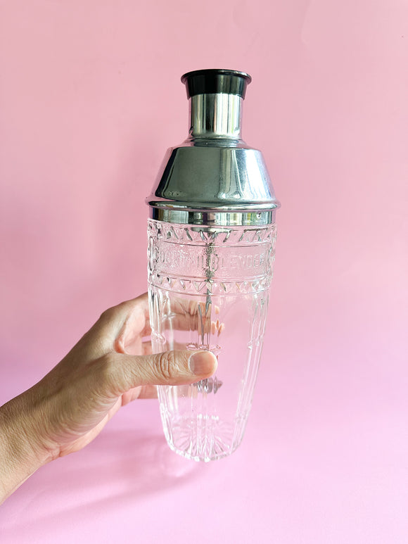 Vintage Italian Crystal Cocktail Shaker Blender