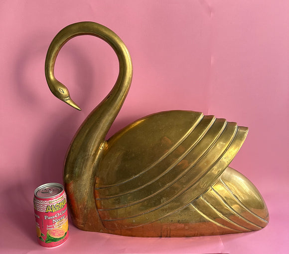 Vintage 1986 Dolbi Cashier Art Deco Brass Swan