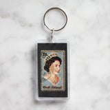 Vintage Queen Elizabeth II Postage Stamp Keychain