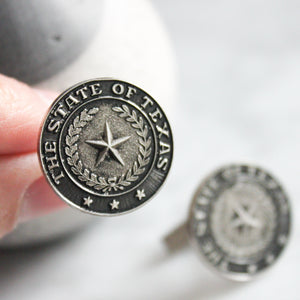 Vintage Sterling Silver Texas State Seal Cufflinks