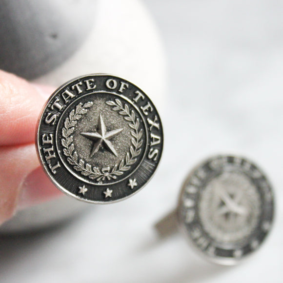 Vintage Sterling Silver Texas State Seal Cufflinks