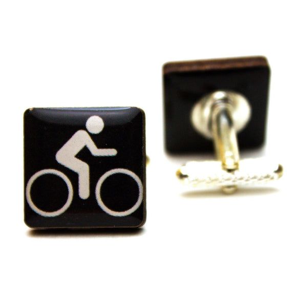 Bicycle Road Sign Cufflinks