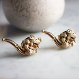 Vintage Swank Lions Head Pipe Cufflinks