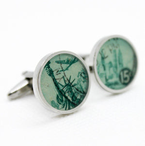 New York Statue of Liberty Postage Stamp Cufflinks