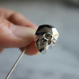 Skull Rhodium Plated Lapel Stick Pin