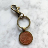 Great Britain Half Penny Coin Keychain