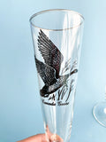 Vintage Federal Glass Company Sportsman Glasses / Set of 4 Bird Pilsner Beer Glasses, Vintage Barware