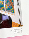 Vintage Fanch Seriolithograph Print / Francois Ledan Art, Interior with Three Matisse Plate Signed, Retro Home Decor