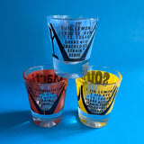 Vintage Federal Rumpus Shot Glass Set / Drink Recipes, Glasses Rum Rye Vodka Shot Glasses